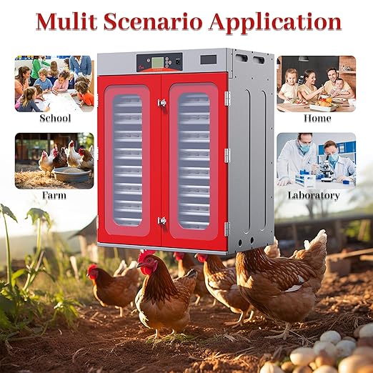 1000 Egg Cabinet Incubator, Automatic Digital Poultry Hatcher with Temperature & Humidity Control – Commercial Large Capacity Egg Turning System for Chicken, Duck, Quail Eggs