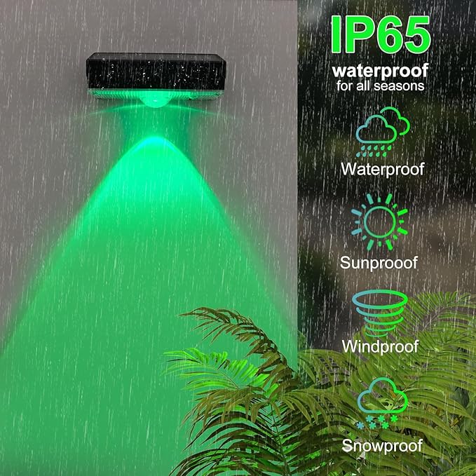 Solar Fence Lights, Fence Lights Solar Powered Waterproof IP65 Multicolor Led