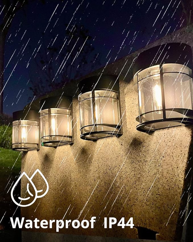Solar Fence Lights, Upgrade Solar Deck Lights, Waterproof Solar Outdoor Lights