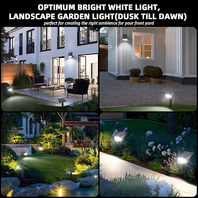 Solar Spot Lights Outdoor, 40 LEDs Solar Outdoor Waterproof Landscape Lights