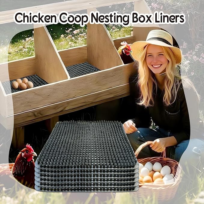 Washable Nesting Pads for Chicken Coop, Chicken Nesting Boxes for Laying Eggs, Laying Pads for Hens, Reusable Nest Mats, Darkgrey 6 Count