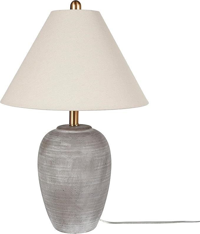 Nourison Home 23" Rustic Brown Ceramic Pot Table Lamp