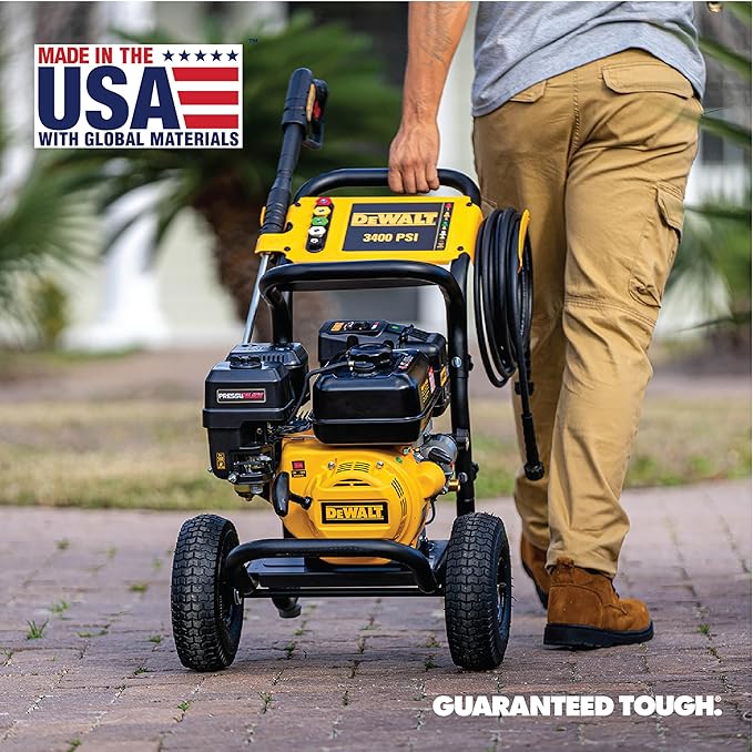 DeWalt DXPW3400PRNB-S PressuReady 3400 PSI Gas Pressure Washer with Quick Start Technology, 2.5 GPM Axial Cam Pump, 208cc Engine, Cold Water, Includes 25-Ft Hose, Nozzles, Spray Gun & Wand, 49-State