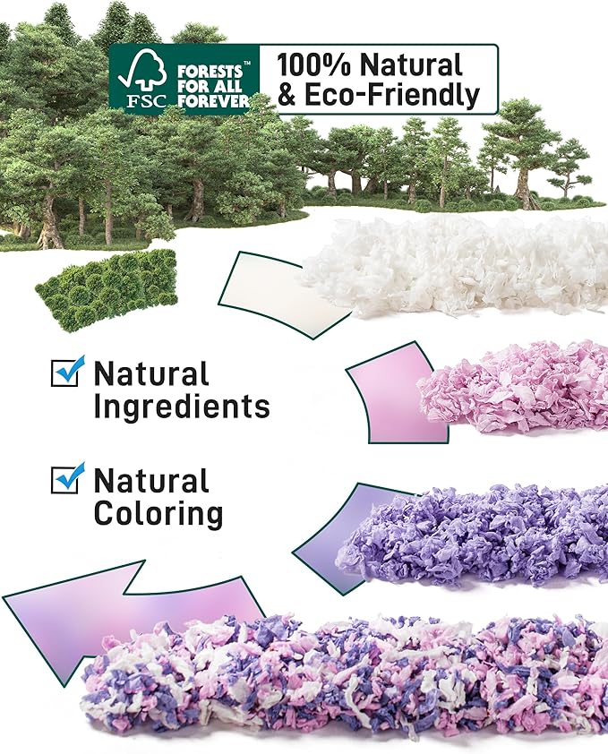 BUCATSTATE Hamster Bedding 70L, 99% Dust-Free Guinea Pig Paper Bedding Odor Control Paper Bedding, Cozy Small Animal Bedding for Rabbit Rat Syrian Dwarf Hamsters Gerbils (Lavender)