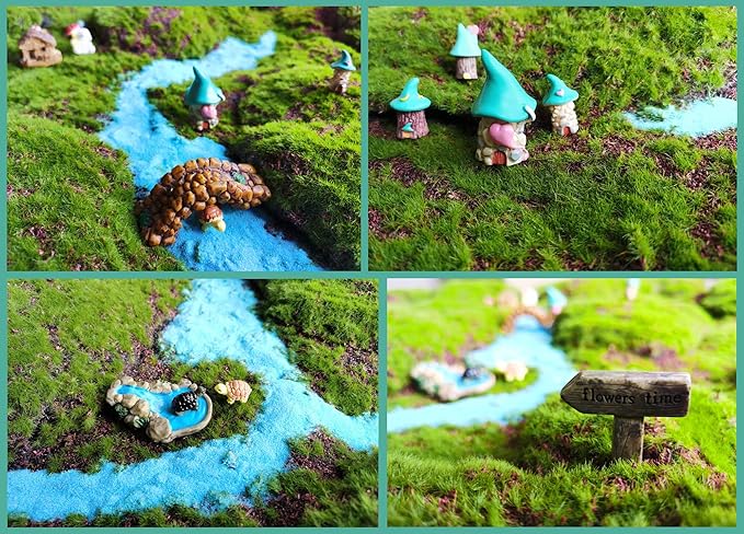 HYG Miniature Fairy Garden Accessories, Figurines, Landscape Set, Potted Horticulture Ornaments for Decoration