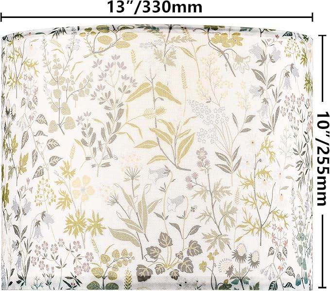 GO&SO 2pcs Floral Drum Lamp Shades