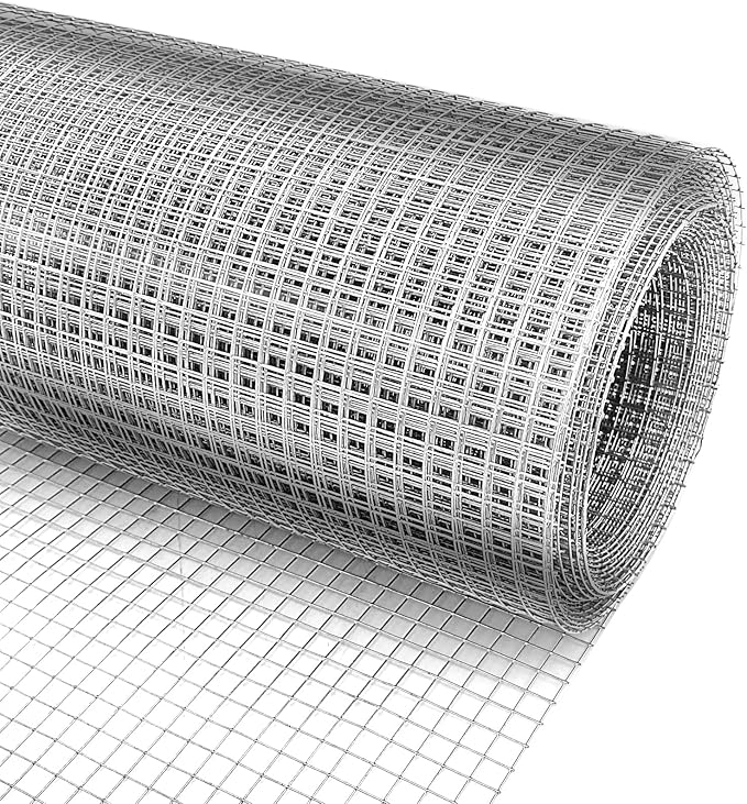 Hardware Cloth 20'' x 20' 1/4 in Galvanized Wire Mesh Roll (23 GA) Chicken Wire Fence Roll for Chicken Pen/coop Fences, Screen mesh, Rabbit/Snake Fences, Poultry enclosures, Handicraft Making, etc.