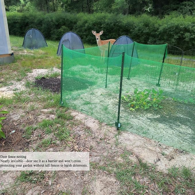 Plastic Garden Fence 4x100 FT Deer Fence Netting, Temporary Mesh Fencing Animal Barrier for Deer, Chicken, Poultry, Pet, Wildlife, Garden Bird Netting for Plant Fruit Tree Vegetable Protection
