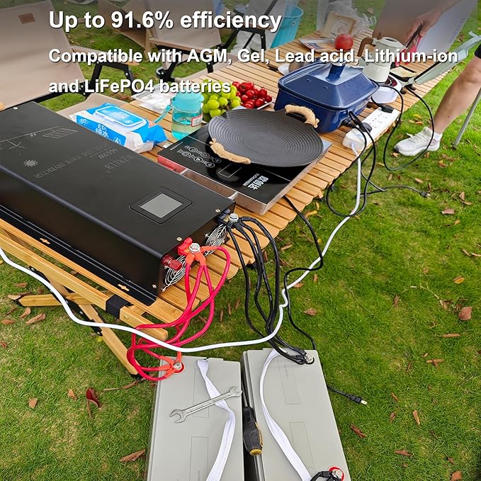 WZRELB Split Phase Power Inverter 5000W 36V Pure Sine Wave Inverter,Peak 10KW, 36VDC to 120V/240VAC, High Efficiency up to 91.6%,LCD Display, high Frequency Inverter for Off Grid System