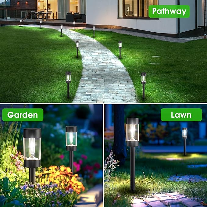 Solar Lights Outdoor, 12 Pack Waterproof Solar Landscape Lighting