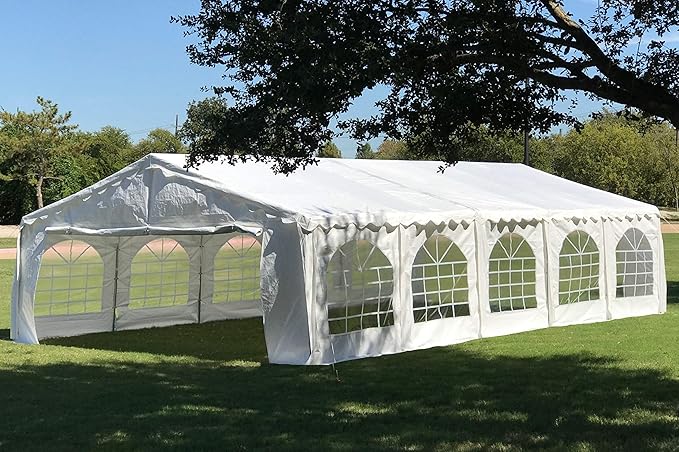DELTA 32'x20' Budget PE Party Tent + (3) Long Storage Bags,Tents for Parties, Large Canopy Carpas para Fiestas, Big Wedding Party Event Tents with Waterproof Top for Patio Outdoor Garden Events