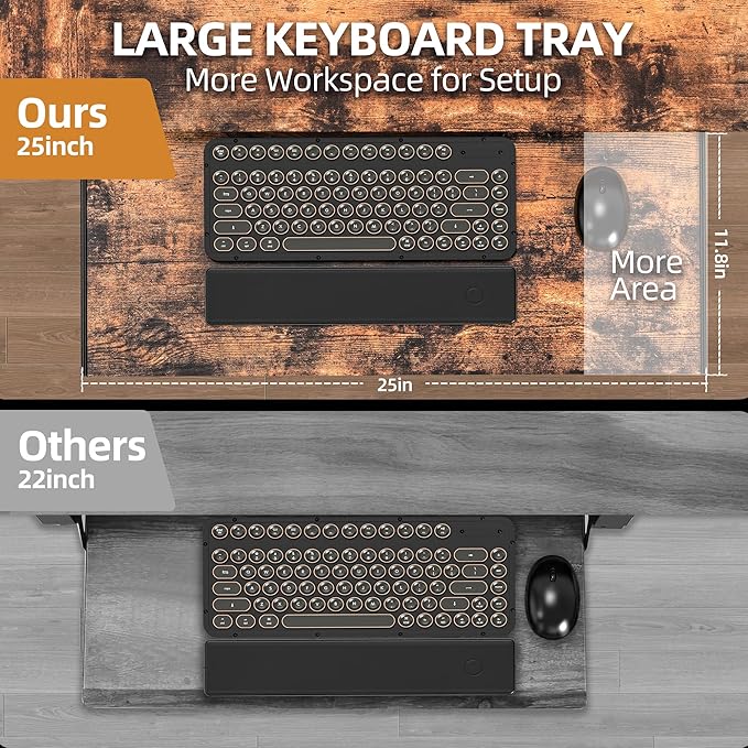 59 Inch L Shaped Standing Desk with Shelves and Keyboard, Electric Corner Standing Desk Adjustable Height, Sit Stand Computer Table with Reversiable Splice Board，Rustic Brown