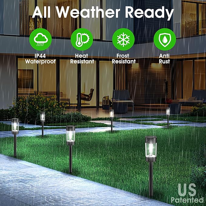 Solar Lights Outdoor, 12 Pack Waterproof Solar Landscape Lighting