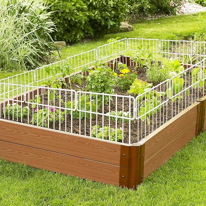 Animal Barrier Fence, 10 Pcs Upgrade 1.26 in Gap Decorative Fences No Dig Fence for Rabbits and Dog Ground Defense, Rustproof Metal Wire Garden Edging Border for Outdoor, Yard, White