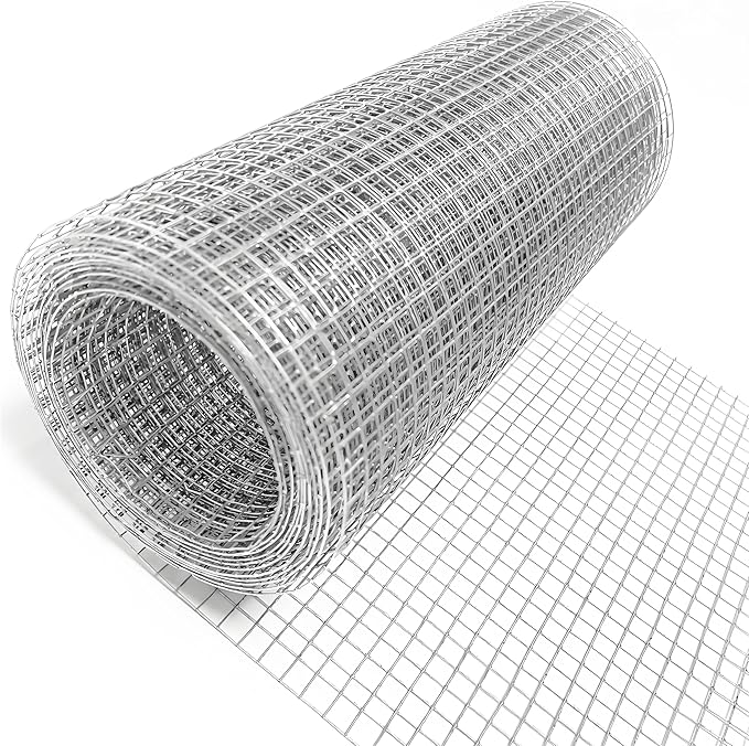 Hardware Cloth 1/4 inch 8inx10ft,Chicken Wire Mesh Fence,Galvanized After Welding 23 Gauge,Wire Mesh Roll Wire Cloth for Chicken Pen/Coop Fences, Garden Fences,Screen Meshs,Poultry Netting Cage