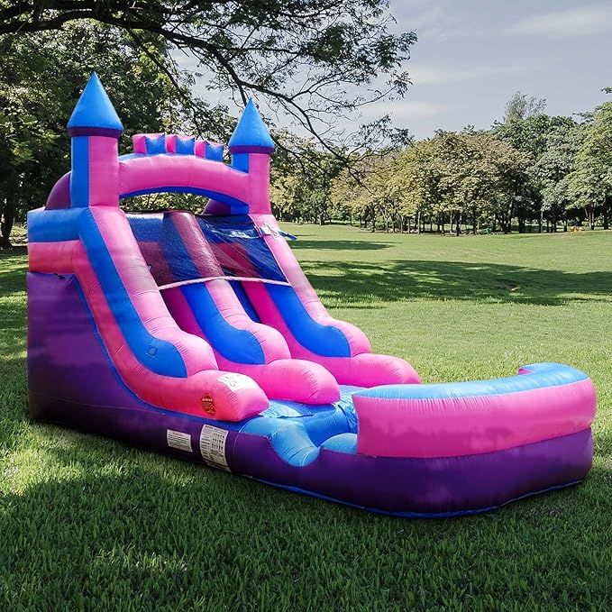 Inflatable Water Slide for Kids & Toddlers with Inflatable Pool, Backyard, Park or Commercial Use, Outdoor Water Play, Includes Blower Stakes, Splash Pool & Storage Bag, Large 21' x 9' x 12'