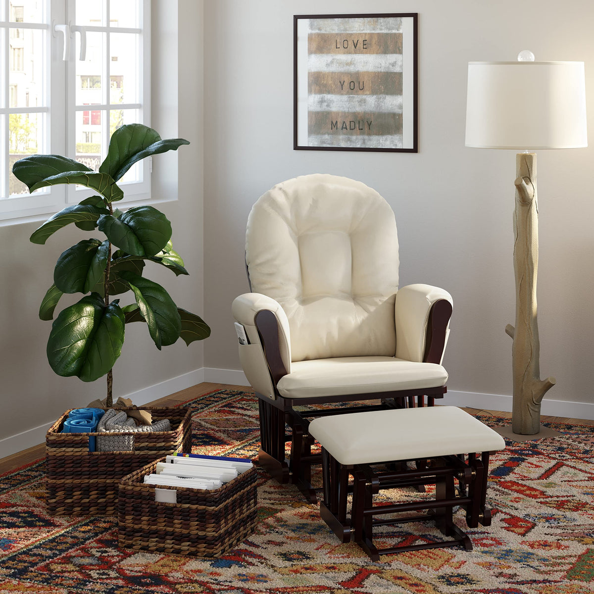 Premium Hoop Glider & Ottoman