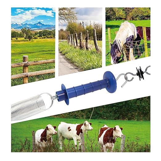 5 Pack Electric Fence Gate Big Tension Spring Extended up to 23 feet for Electric Fence Gate Livestock Fence Agricultural Fencing and Pasture