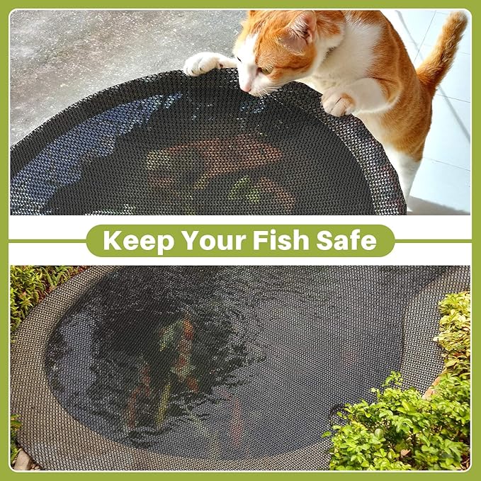 Koi Pond Netting Kit 15 x 20ft, Heavy-Duty Pe, Bird Deer Fence Netting, Durable Net Cover for Leaves, Protect Fish from Blue Heron Bird, Cats & Predators, Stakes & Ties Included