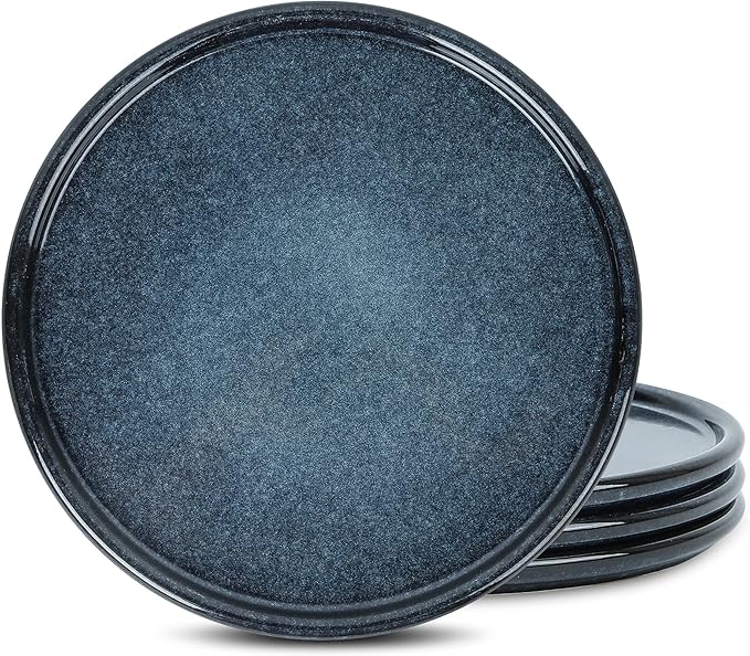 Stone Lain Eden 4-Piece Dinner Plate Set Stoneware, Dark Blue