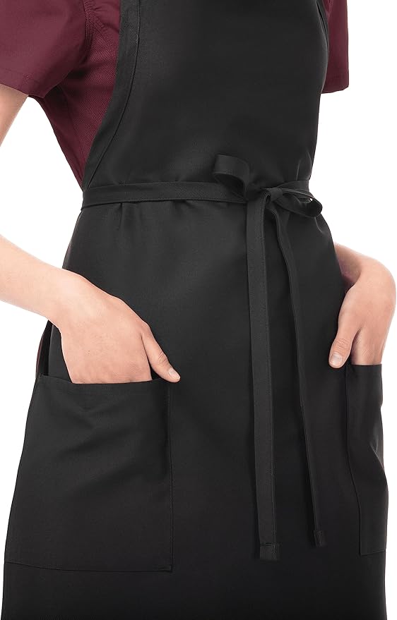Chef Works Unisex Two Patch Pocket Bib Apron