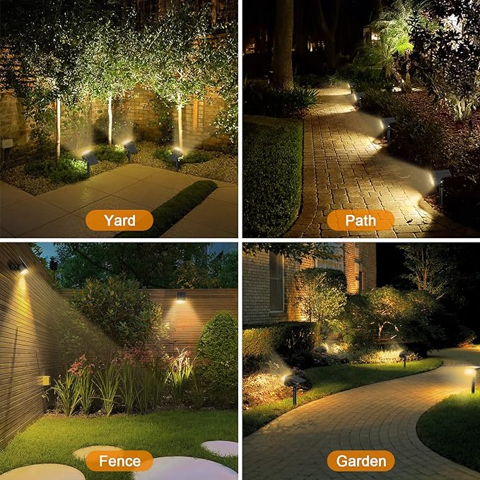 LANSOW Solar Spot Lights Outdoor, 2-in-1 Solar Landscape Spotlights, 3 Modes