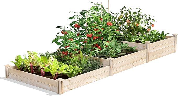 Greenes Fence Original Pine Raised Garden Bed, 4' x 12' x 7-14" - Made in USA with American Pine