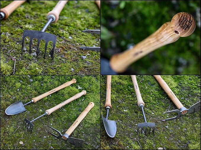 IDEALSPATEN - Made in Germany Since 1899 - Hanover Hand Rake - Professional Compact Cultivator Weeding Small Garden Tool 2lb - 21.5in (Hanover)#IS320
